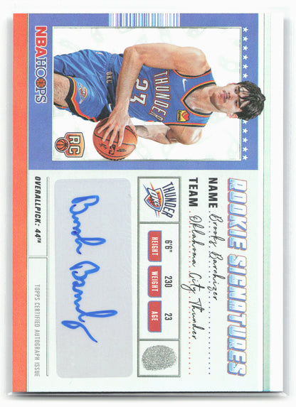 2025-26 Hoops #HRS-BB Brooks Barnhizer Hoops Rookie Signatures