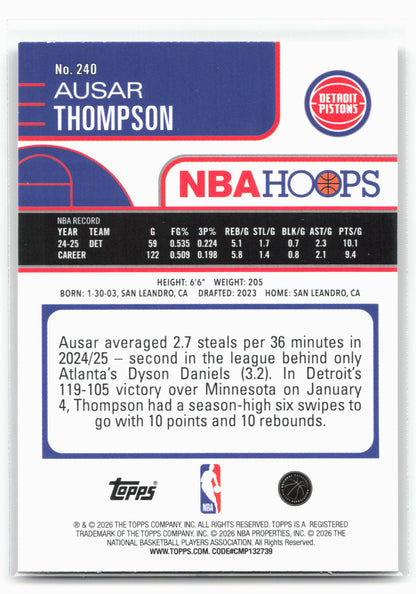 2025-26 Hoops #240 Ausar Thompson Rainbow 29405