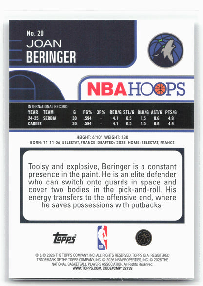 2025-26 Hoops #20 Joan Beringer Rainbow 29407