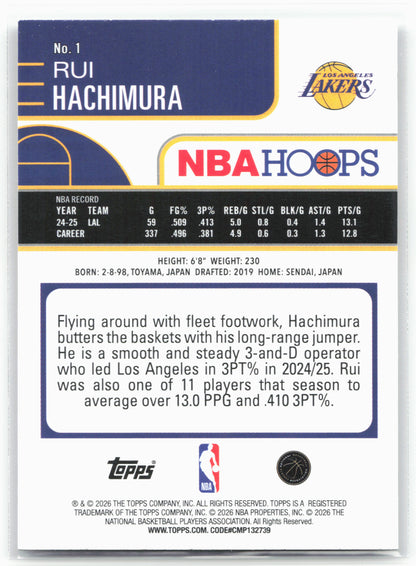 2025-26 Hoops #1 Rui Hachimura Rainbow