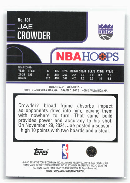 2025-26 Hoops #101 Jae Crowder Rainbow