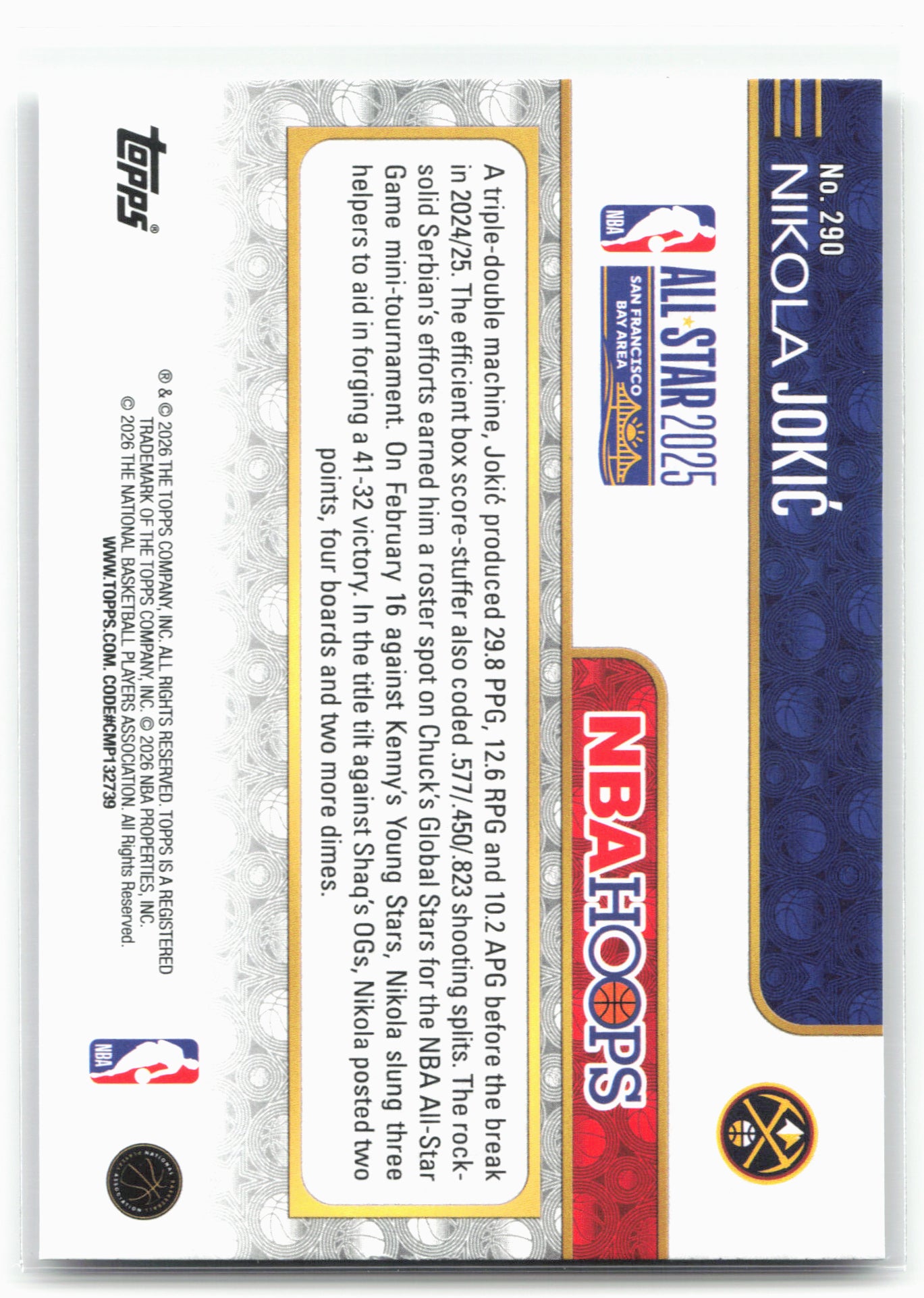 2025-26 Hoops #290 Nikola Jokic 29438