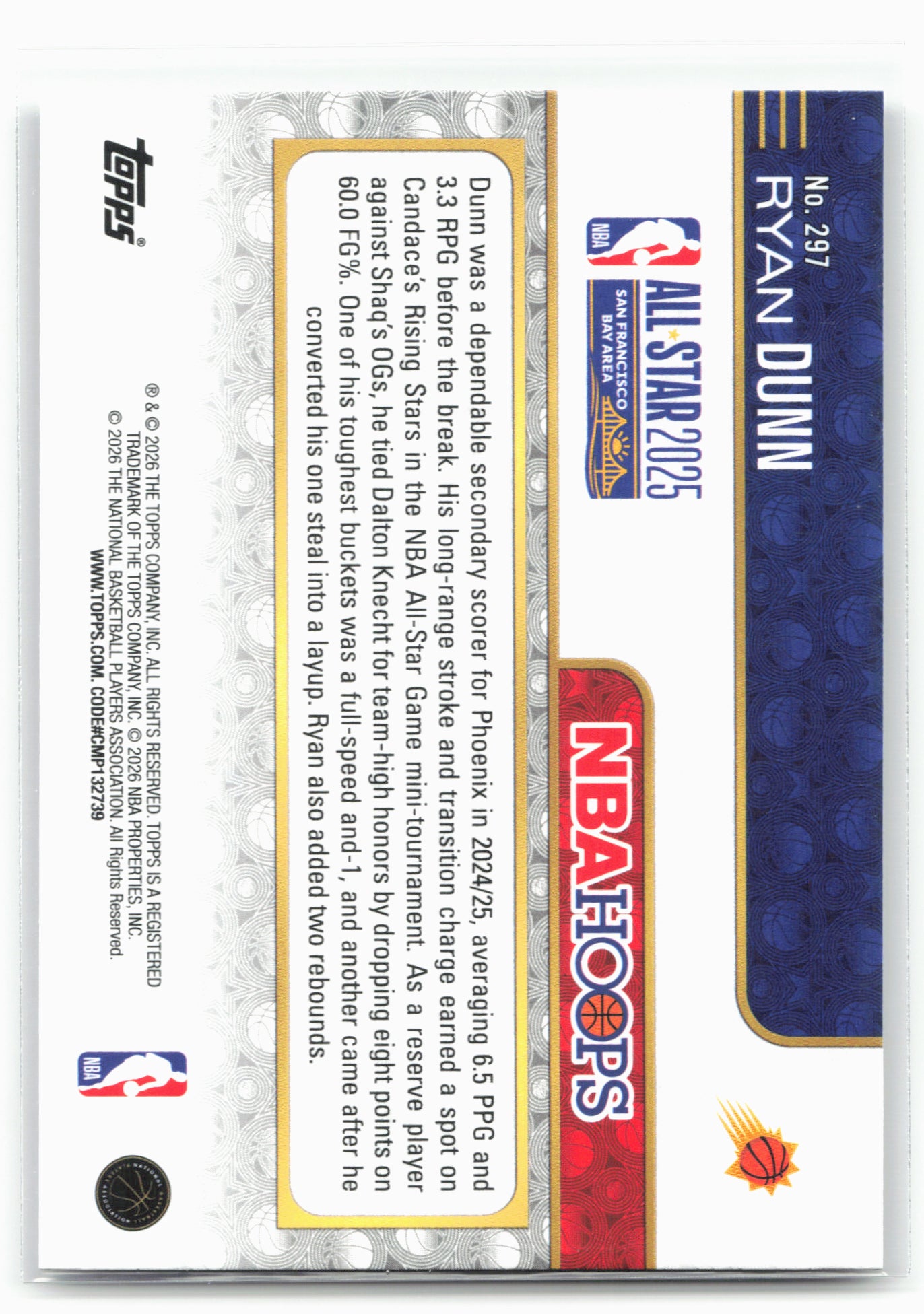 2025-26 Hoops #297 Ryan Dunn 29447