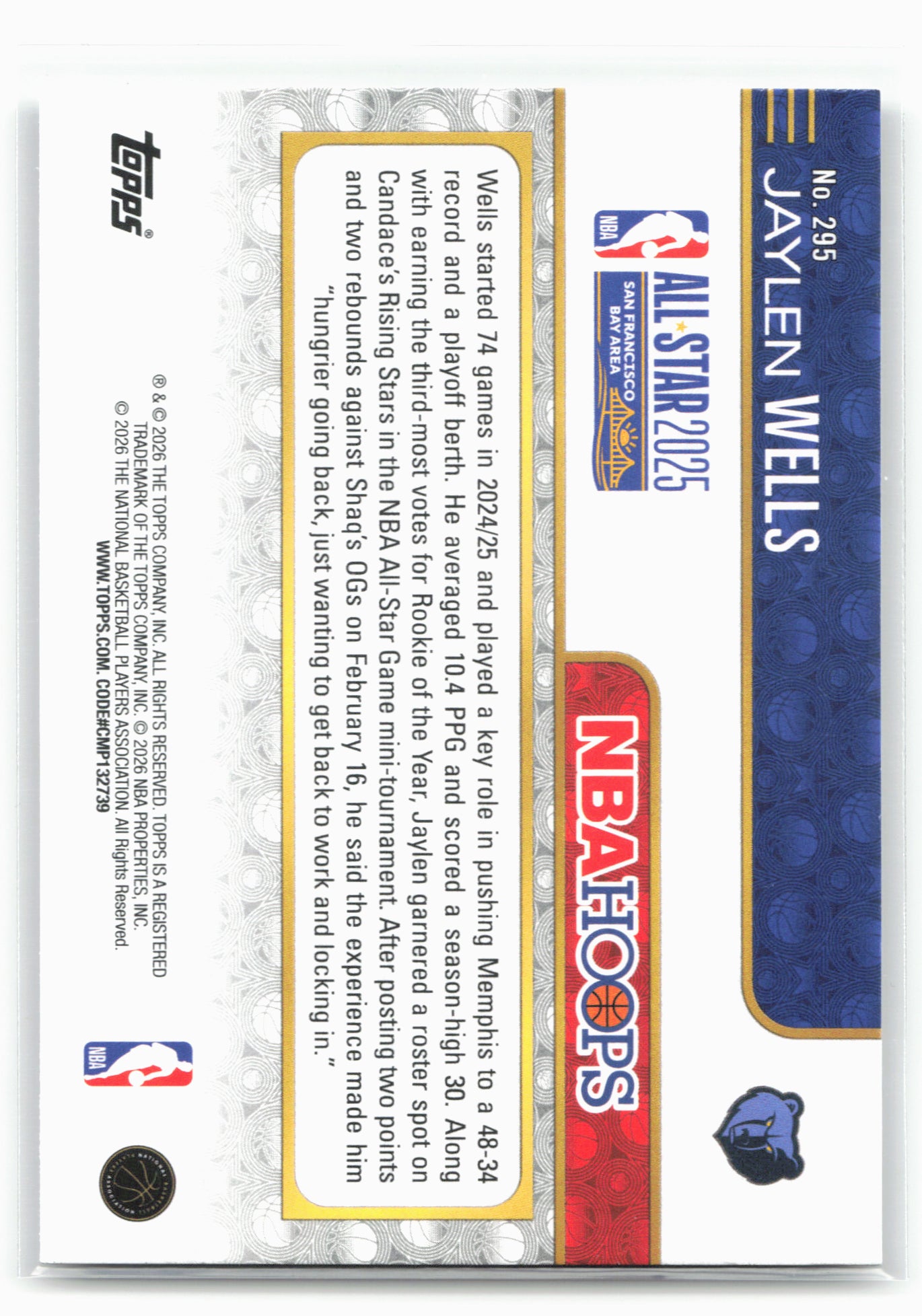 2025-26 Hoops #295 Jaylen Wells 29463