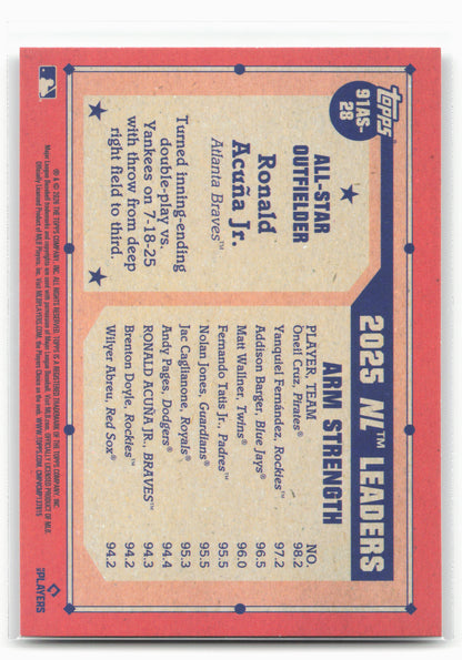 2026 Topps #91AS-28 Ronald Acuña Jr. 1991 Topps Baseball 35th Anniversary