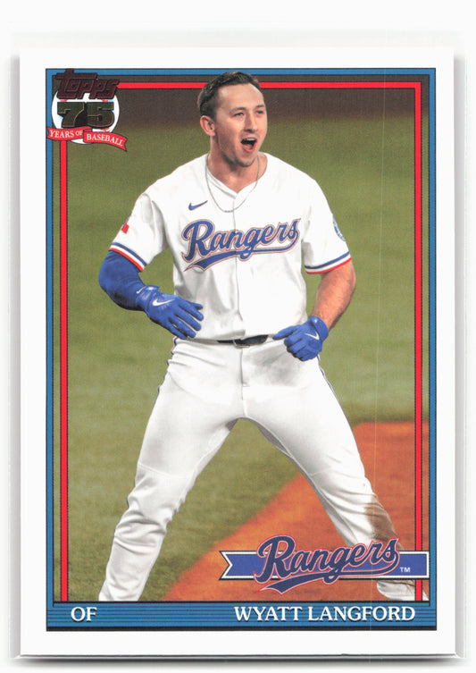 2026 Topps #91B2-48 Wyatt Langford 1991 Topps Baseball 35th Anniversary