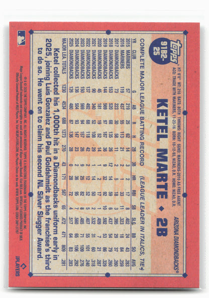 2026 Topps #91B2-25 Ketel Marte 1991 Topps Baseball 35th Anniversary