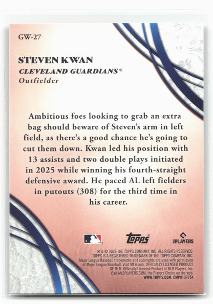 2026 Topps #GW-27 Steven Kwan Glove Work