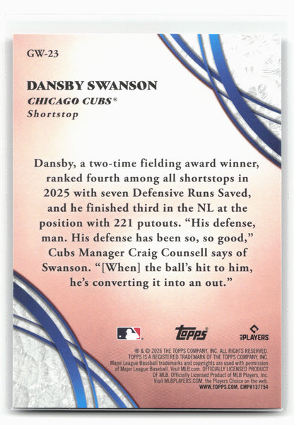 2026 Topps #GW-23 Dansby Swanson Glove Work