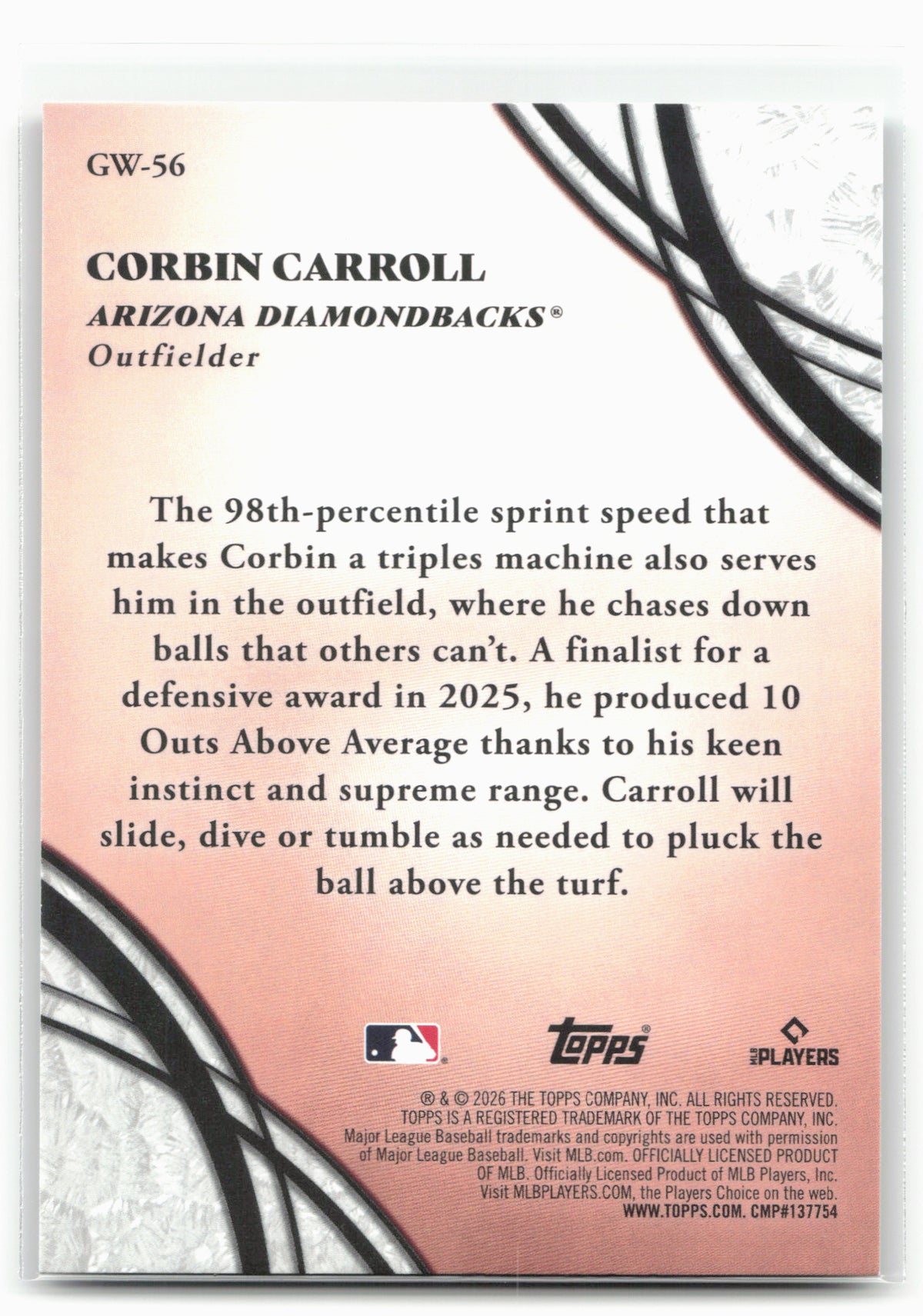 2026 Topps #GW-56 Corbin Carroll Glove Work