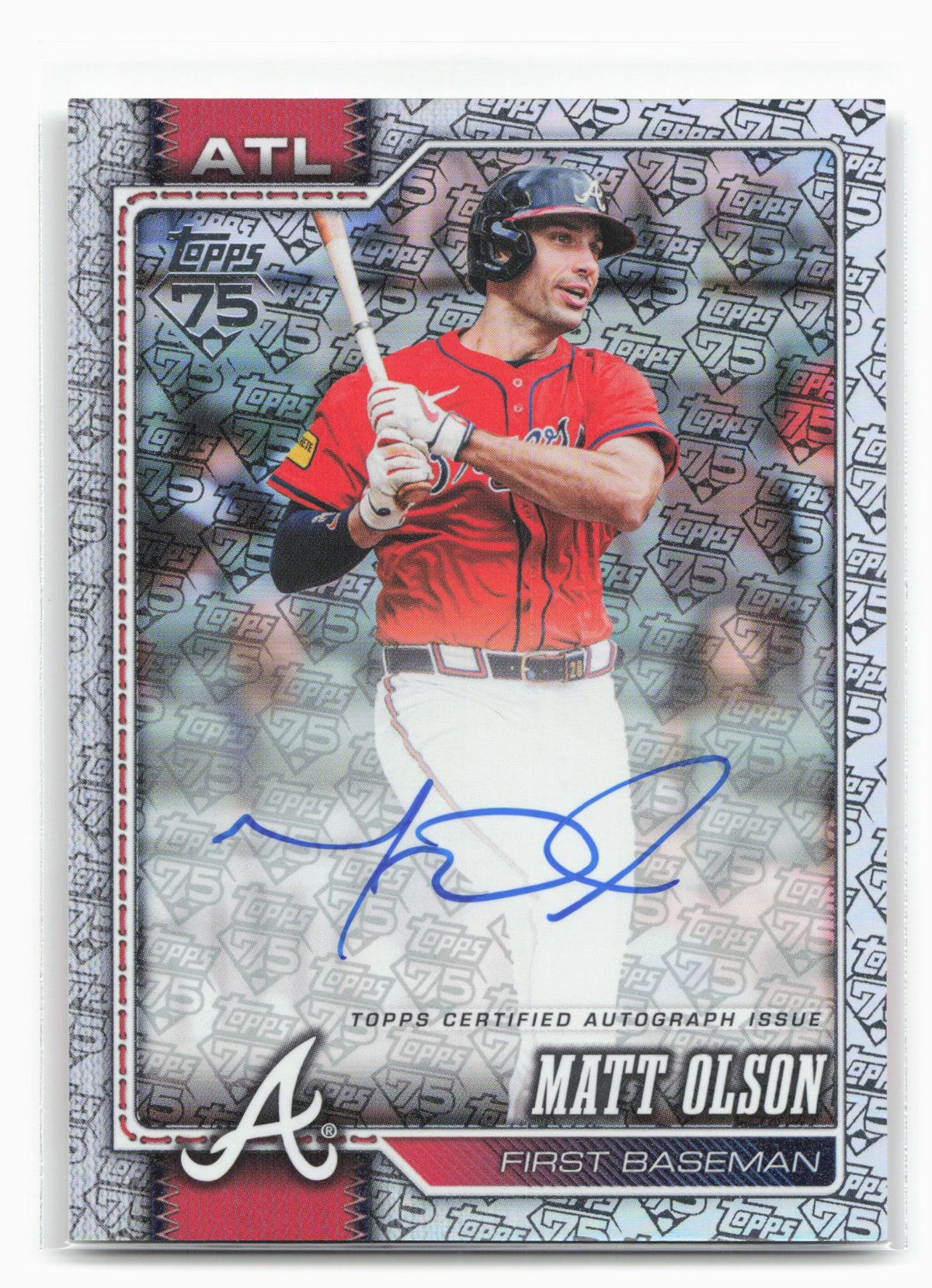 2026 Topps #39 Matt Olson Flagship Real One Autographs 75th Anniversary #/75