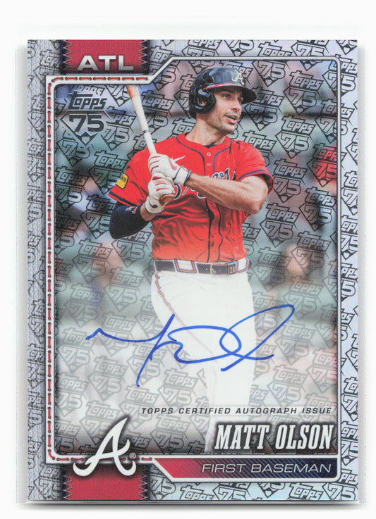 2026 Topps #39 Matt Olson Flagship Real One Autographs 75th Anniversary #/75