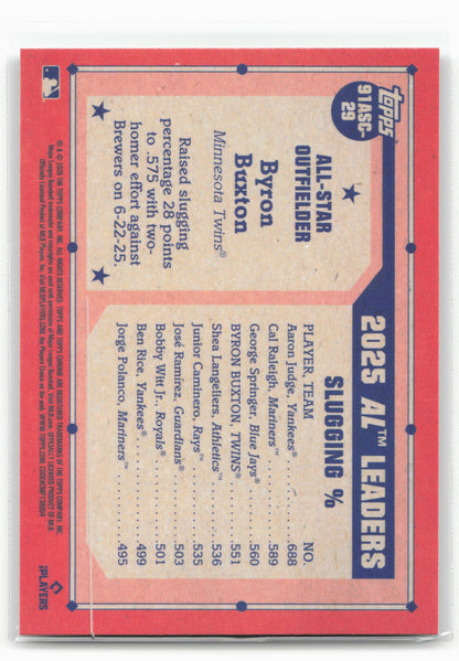 2026 Topps #91ASC-29 Byron Buxton 1991 Topps Baseball 35th Anniversary Chrome