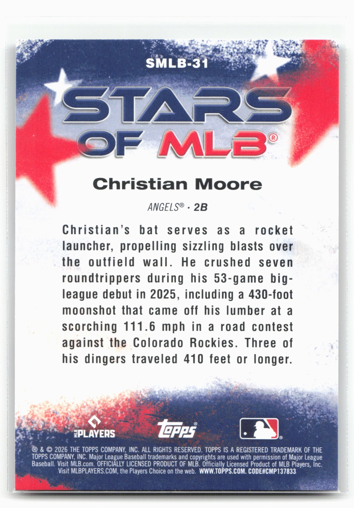 2026 Topps #SMLB-31 Christian Moore Stars of MLB