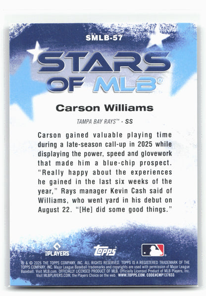 2026 Topps #SMLB-57 Carson Williams Stars of MLB