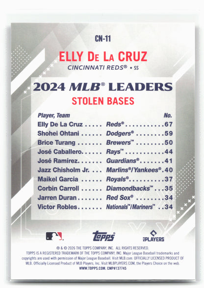 2026 Topps #CN-11 Elly De La Cruz Crooked Numbers