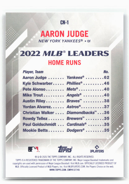 2026 Topps #CN-1 Aaron Judge Crooked Numbers