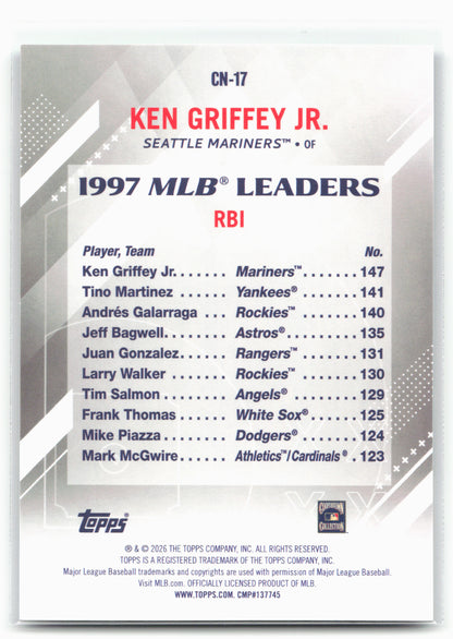 2026 Topps #CN-17 Ken Griffey Jr. Crooked Numbers