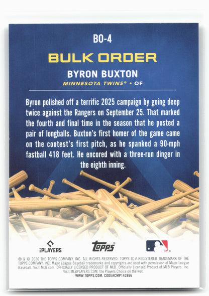 2026 Topps #BO-4 Byron Buxton Flagship Collection Bulk Order (Series Two)