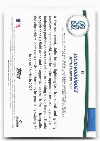 2026 Topps #85 Julio Rodríguez Flagship Collection (Series Two)