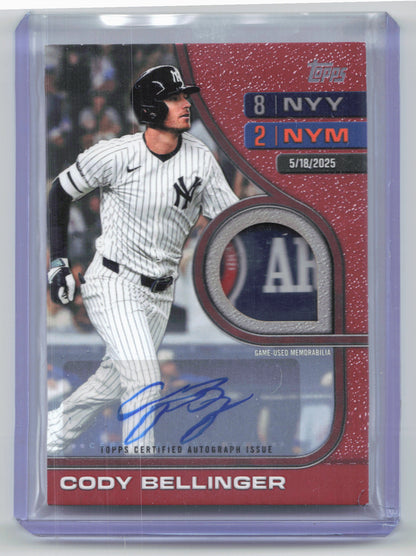 2026 Topps #RTB-CB Cody Bellinger Rounding the Bases Relic Autographs Red #/5