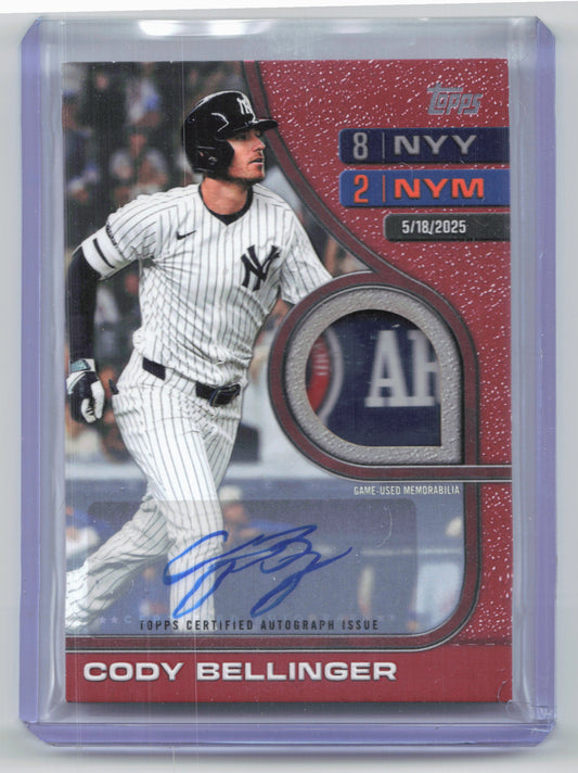 2026 Topps #RTB-CB Cody Bellinger Rounding the Bases Relic Autographs Red #/5