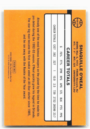2026 Panini Decades 90s Pop Culture #AW-SN Shaquille O'Neal Award Winners
