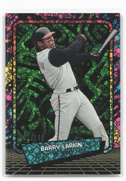 2026 Panini Decades 90s Pop Culture #19 Barry Larkin Lime Green #/199