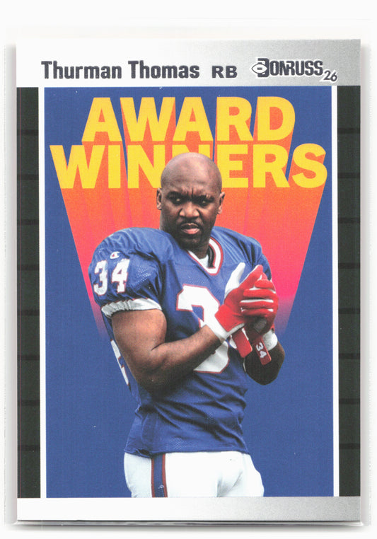 2026 Panini Decades 90s Pop Culture #AW-TT Thurman Thomas Award Winners