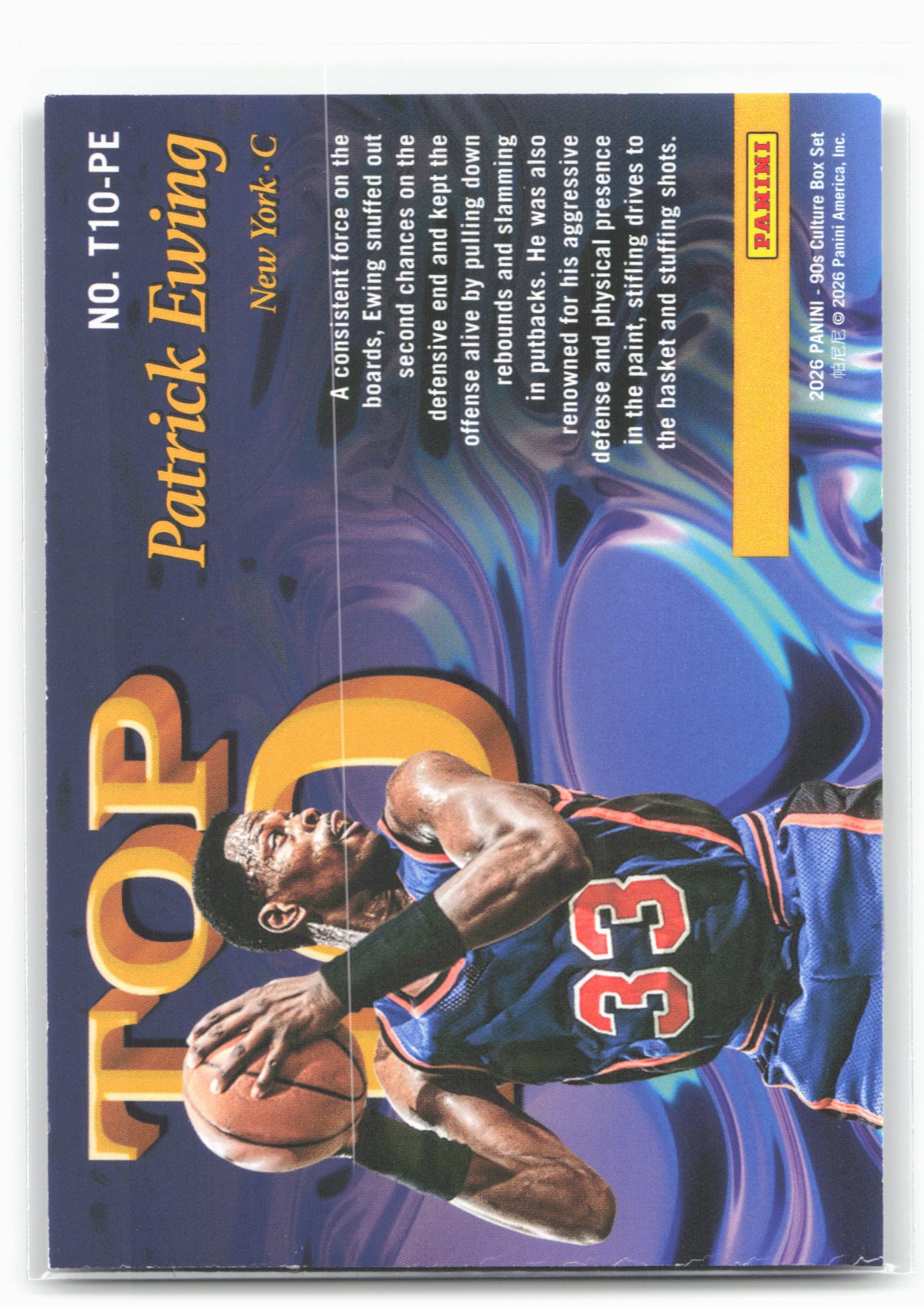 2026 Panini Decades 90s Pop Culture #T10-PE Patrick Ewing Top 10