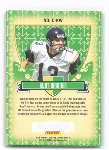 2026 Panini Decades 90s Pop Culture #C-KW Kurt Warner Crusade