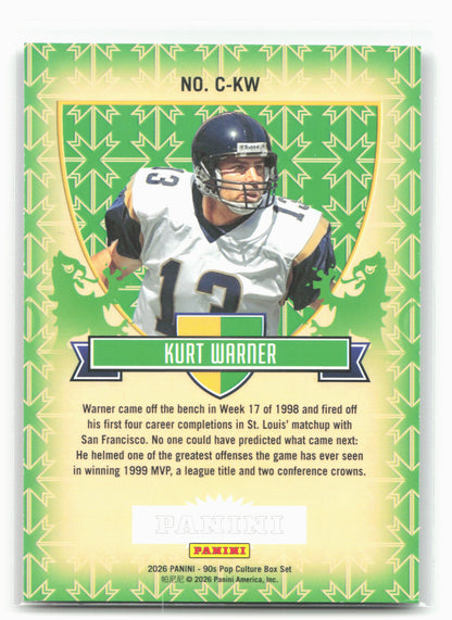 2026 Panini Decades 90s Pop Culture #C-KW Kurt Warner Crusade