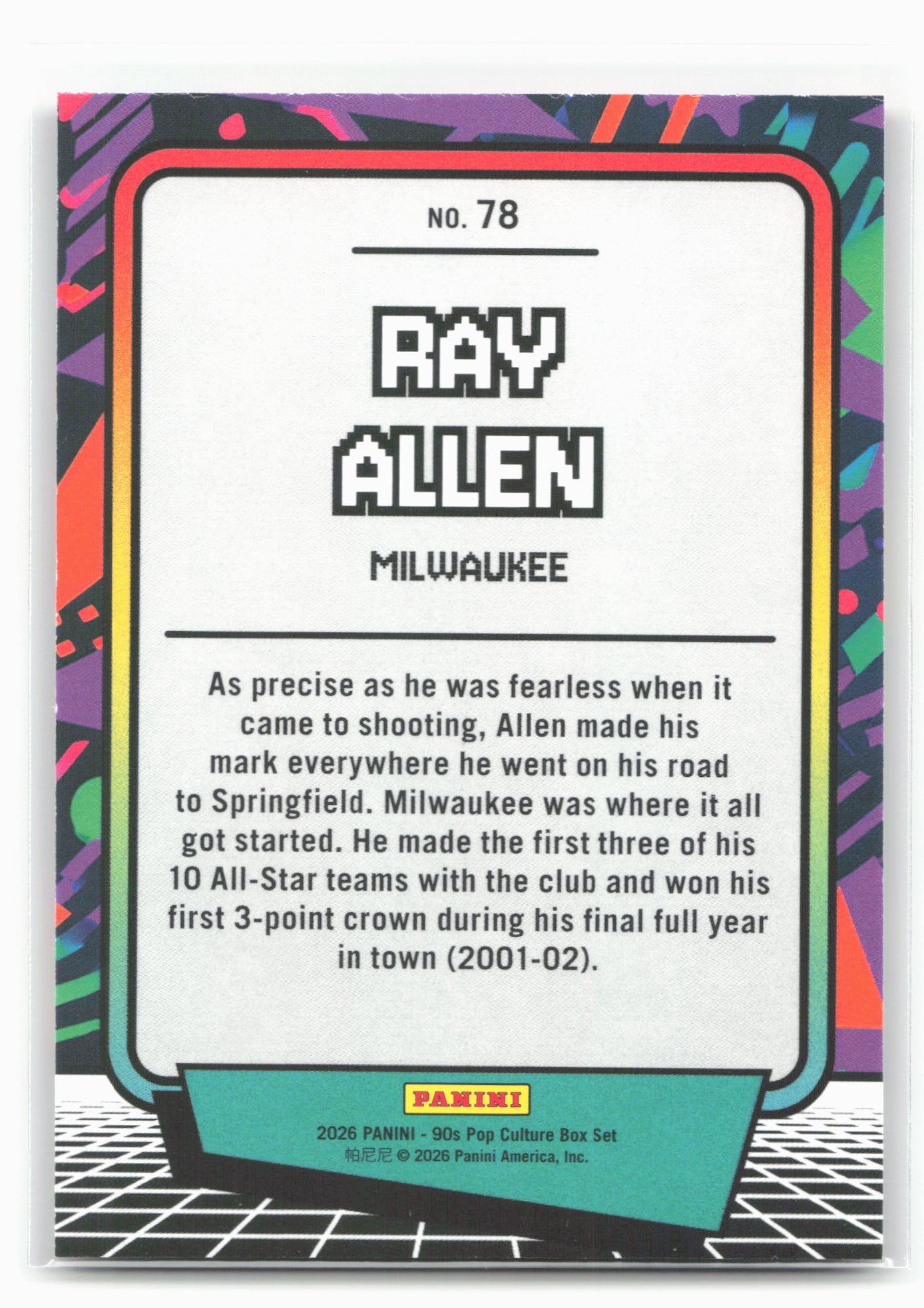 2026 Panini Decades 90s Pop Culture #78 Ray Allen