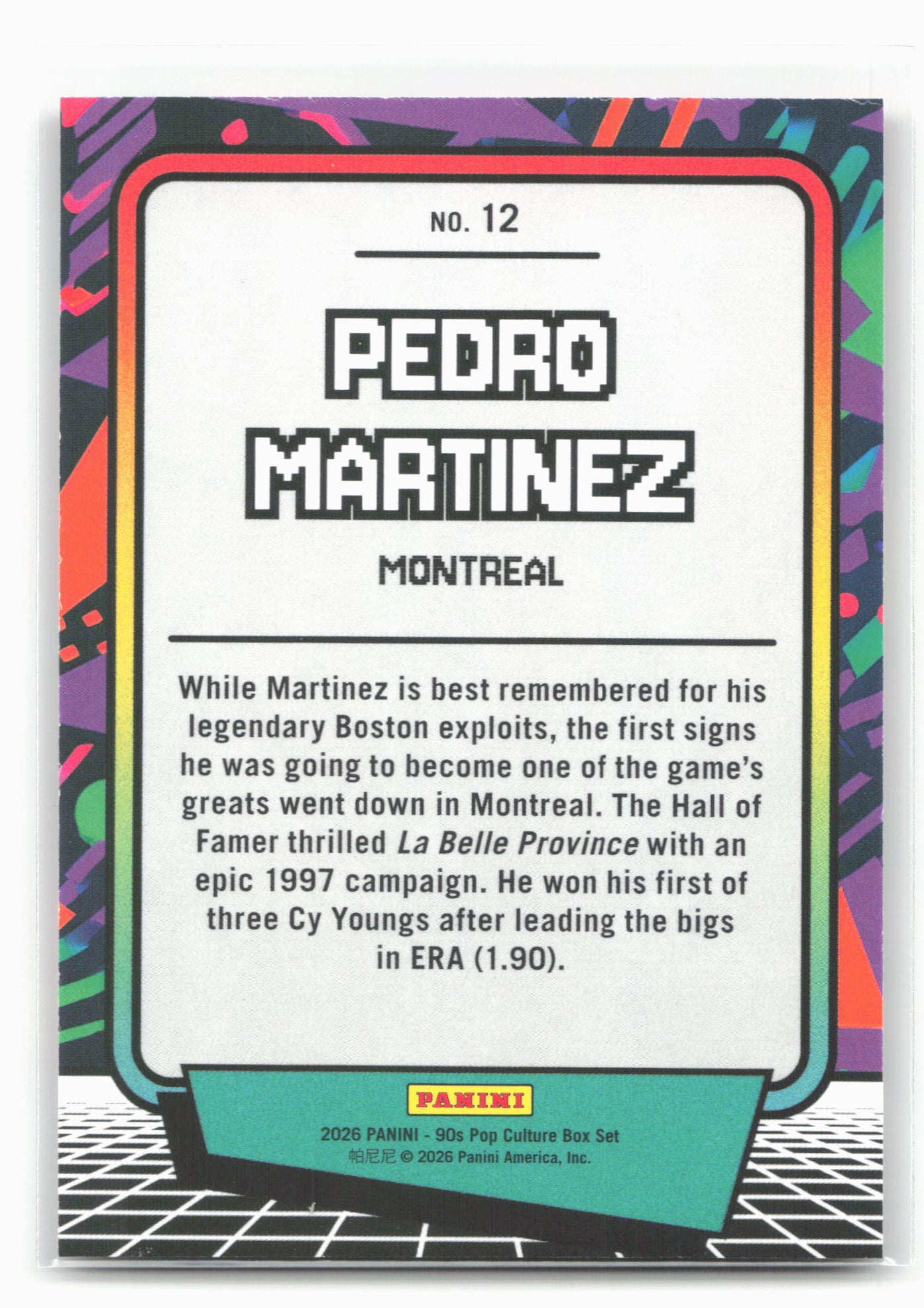 2026 Panini Decades 90s Pop Culture #12 Pedro Martinez