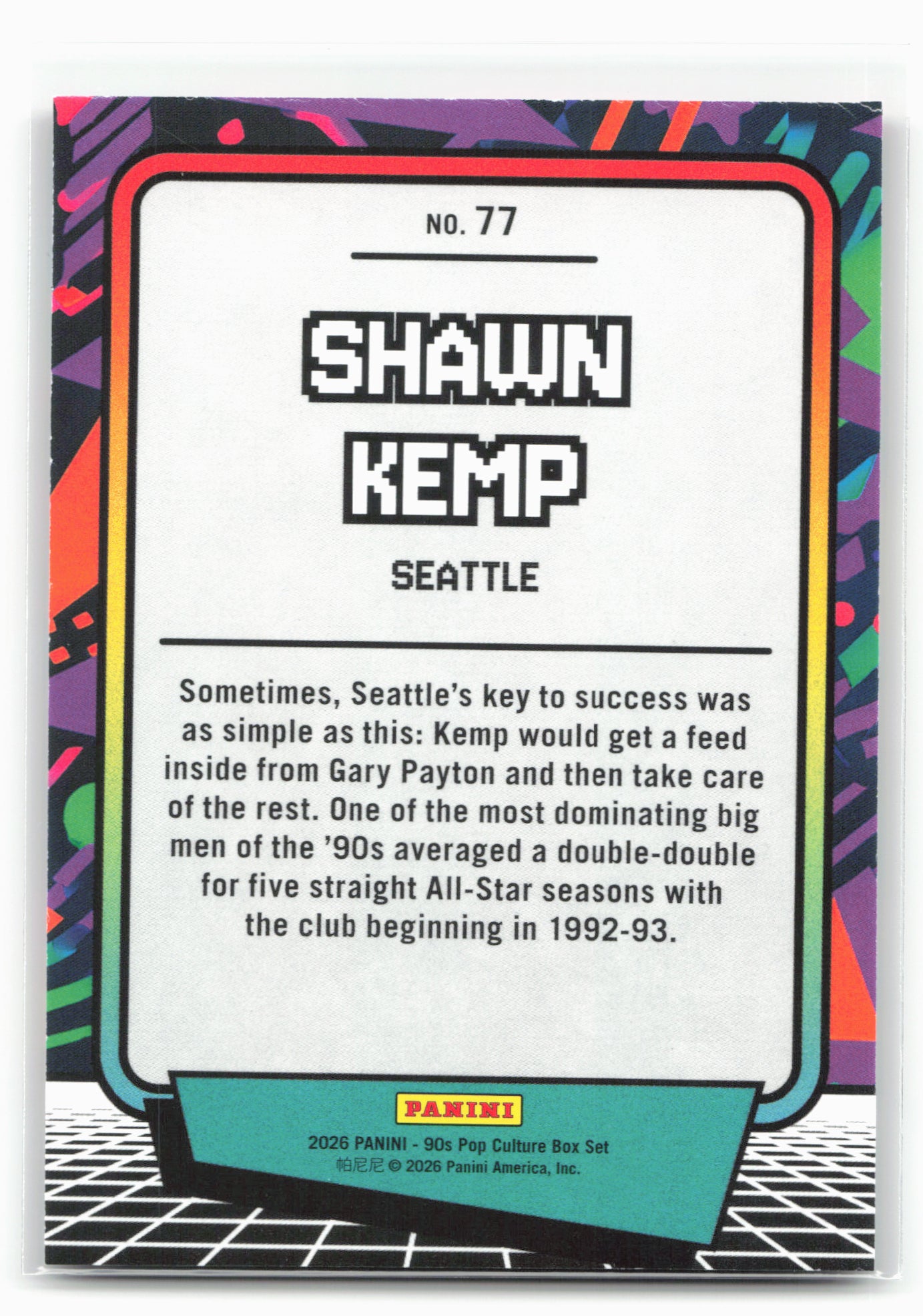 2026 Panini Decades 90s Pop Culture #77 Shawn Kemp