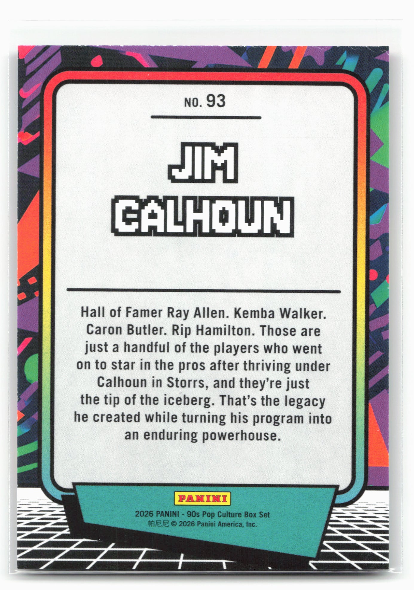 2026 Panini Decades 90s Pop Culture #93 Jim Calhoun