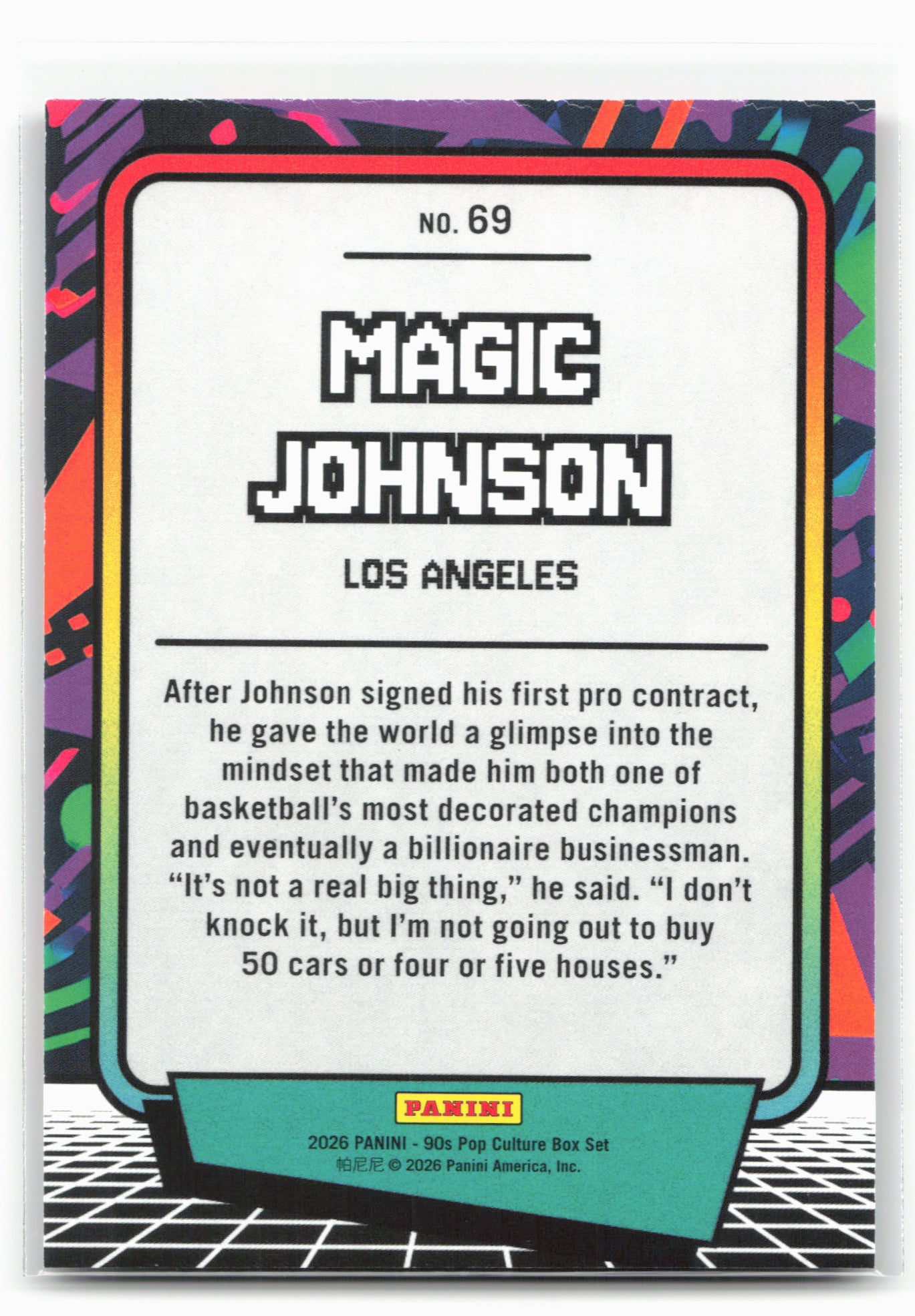 2026 Panini Decades 90s Pop Culture #69 Magic Johnson