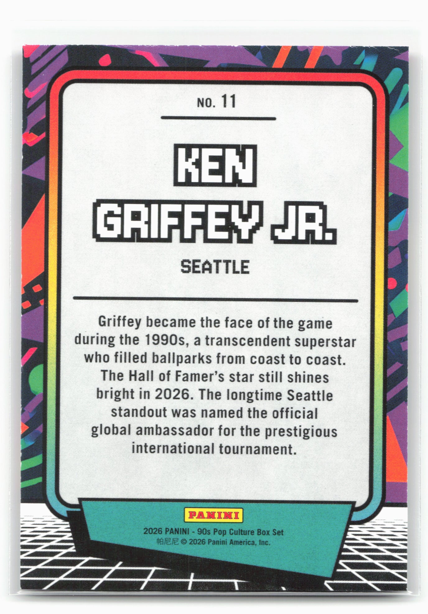 2026 Panini Decades 90s Pop Culture #11 Ken Griffey Jr.