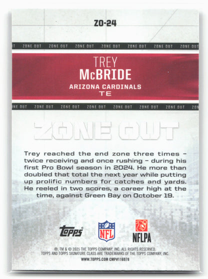 2025 Topps Signature Class #ZO-24 Trey McBride Zone Out