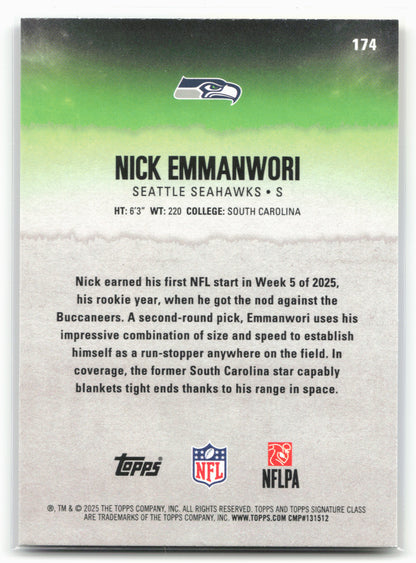 2025 Topps Signature Class #174 Nick Emmanwori Blue & Yellow