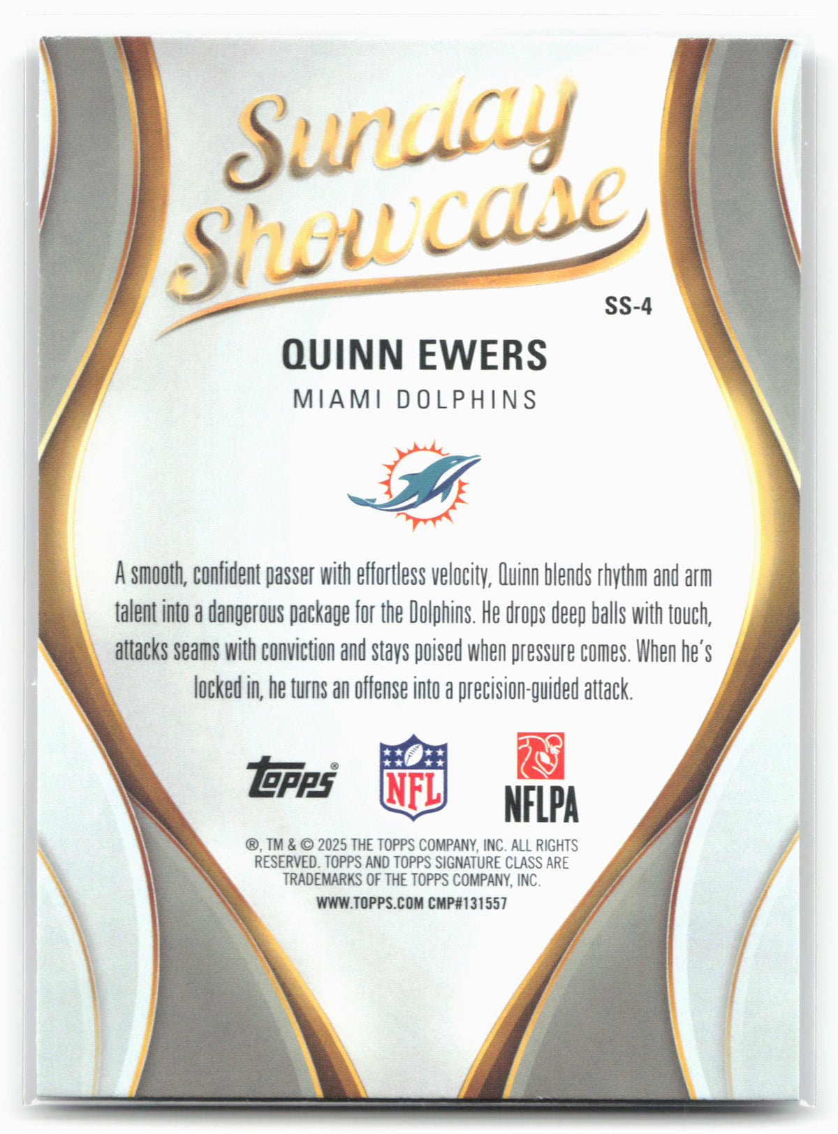 2025 Topps Signature Class #SS-4 Quinn Ewers Sunday Showcase