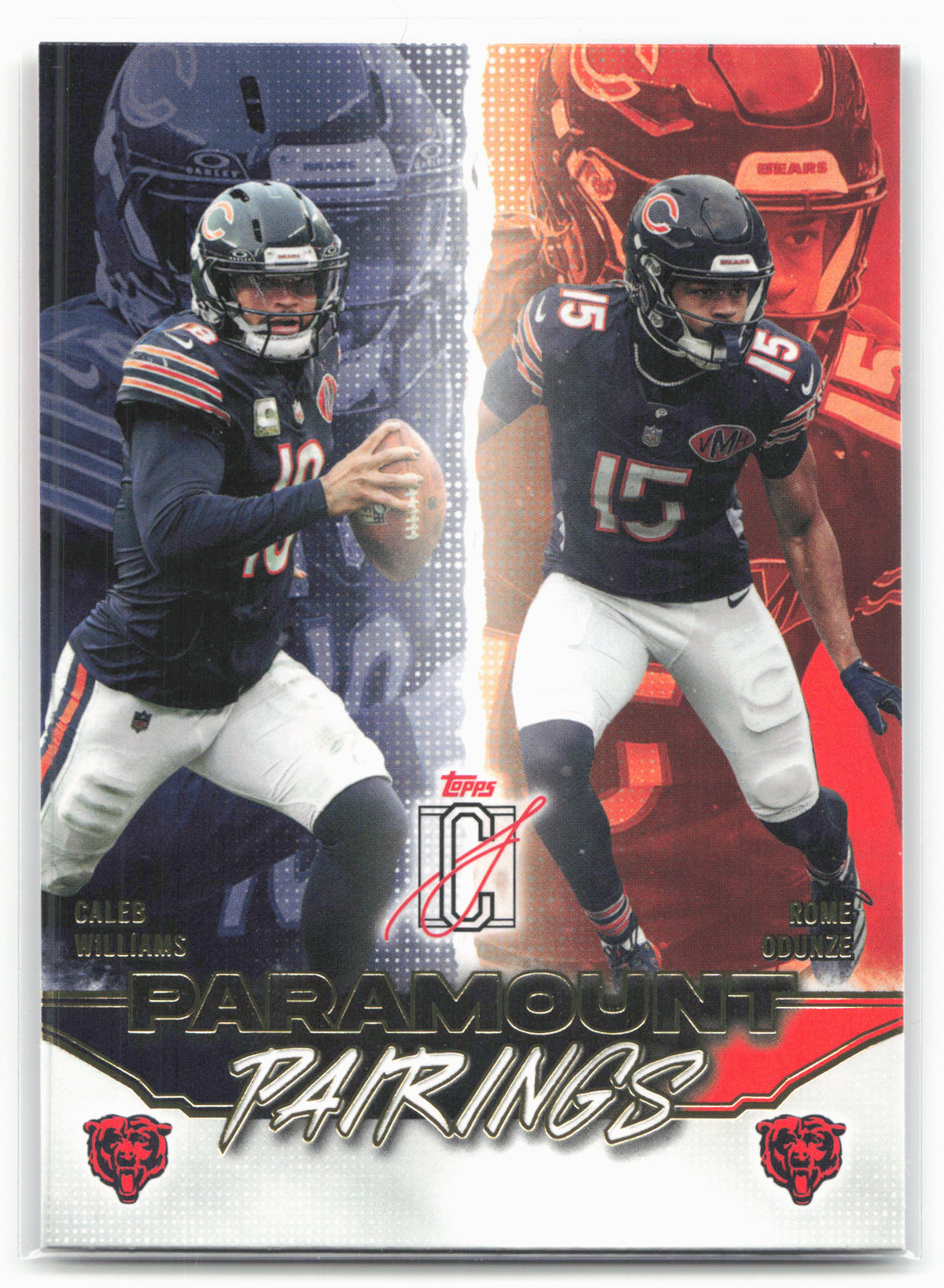 2025 Topps Signature Class #PP-1 Caleb Williams / Rome Odunze Paramount Pairings