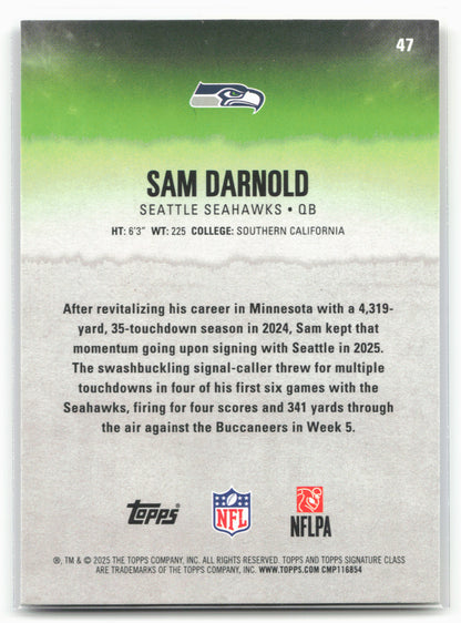 2025 Topps Signature Class #47 Sam Darnold Blue & Yellow