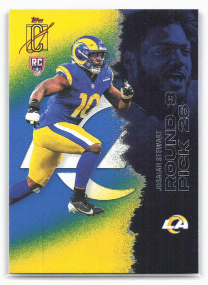 2025 Topps Signature Class #211 Josaiah Stewart Blue & Yellow