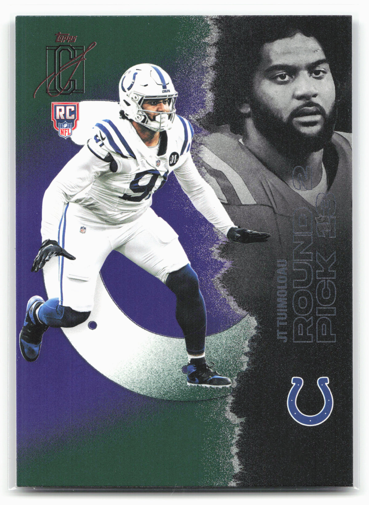 2025 Topps Signature Class #167 JT Tuimoloau Green & Purple