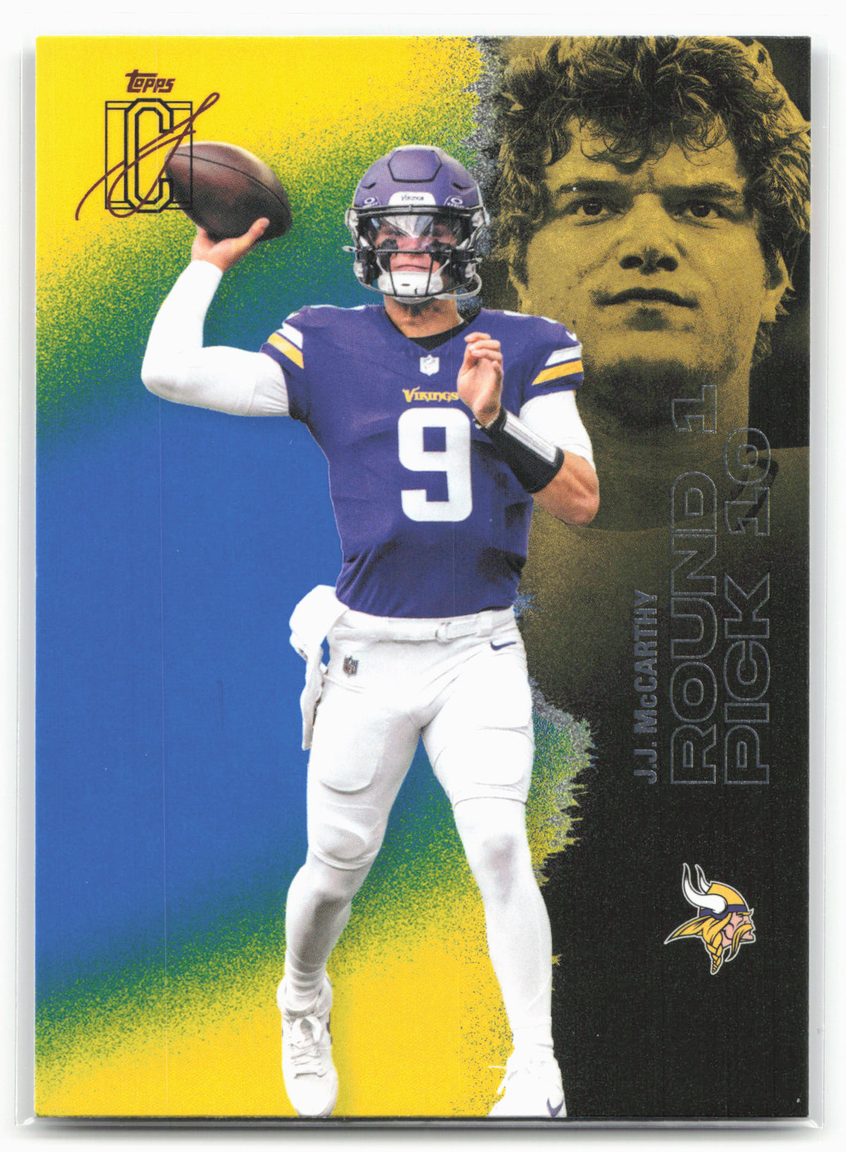 2025 Topps Signature Class #37 J.J. McCarthy Blue & Yellow