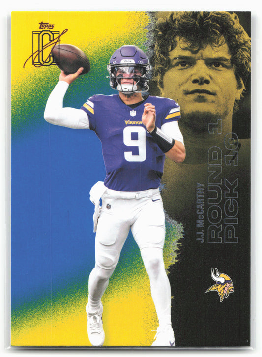 2025 Topps Signature Class #37 J.J. McCarthy Blue & Yellow