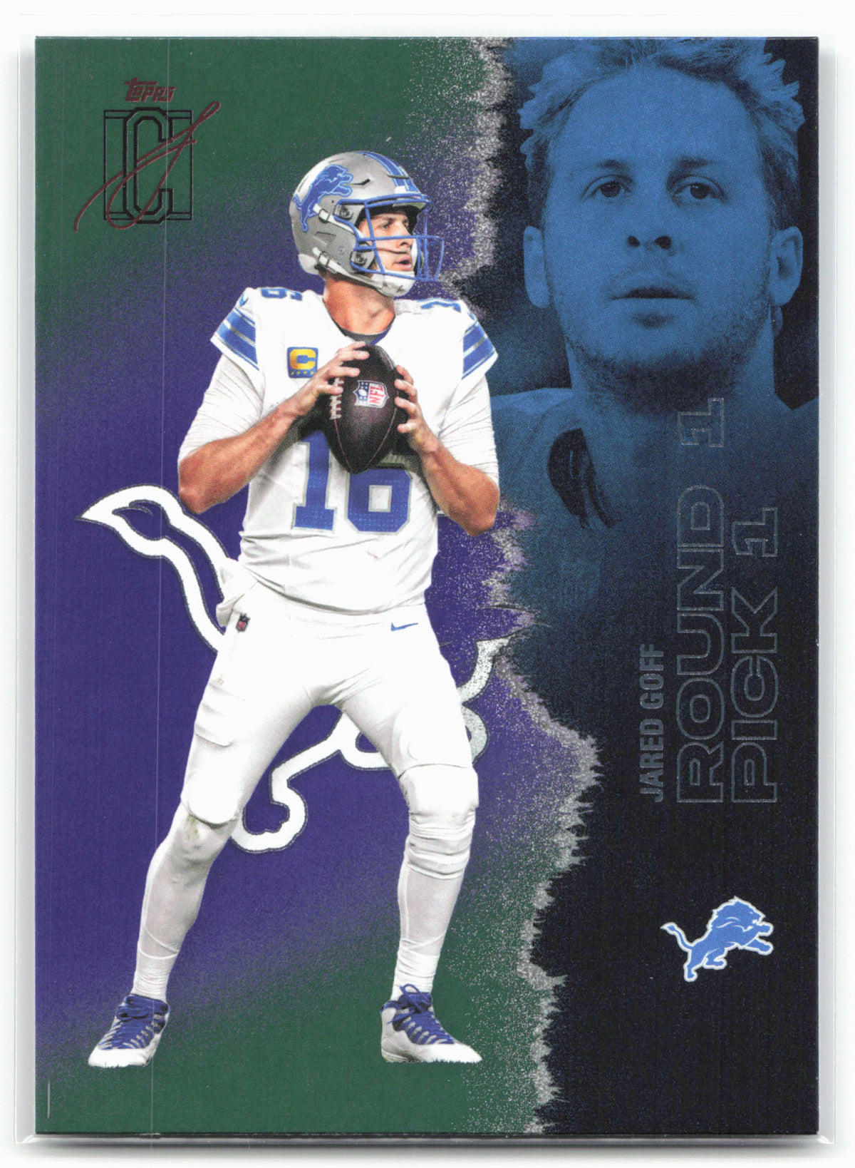 2025 Topps Signature Class #58 Jared Goff Green & Purple