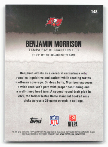 
2025 Topps Signature Class #148 Benjamin Morrison Green & Purple