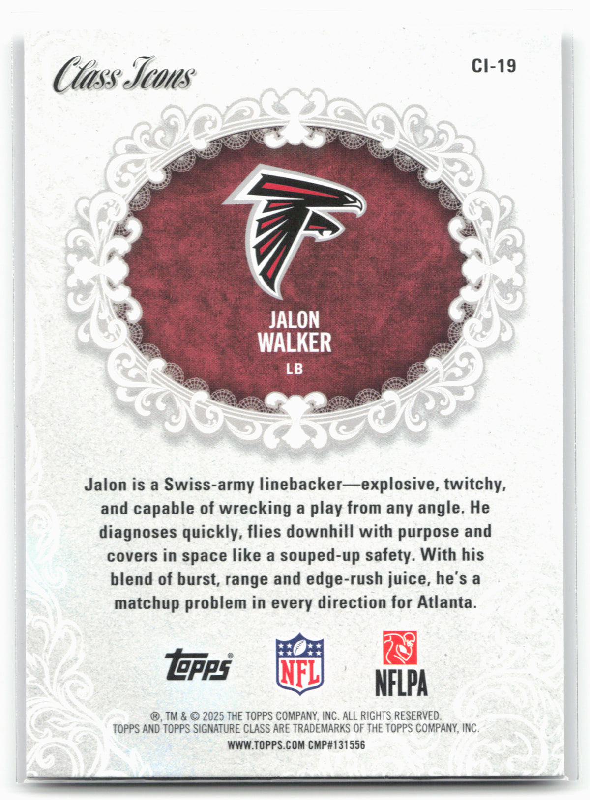 2025 Topps Signature Class #CI-19 Jalon Walker Class Icons